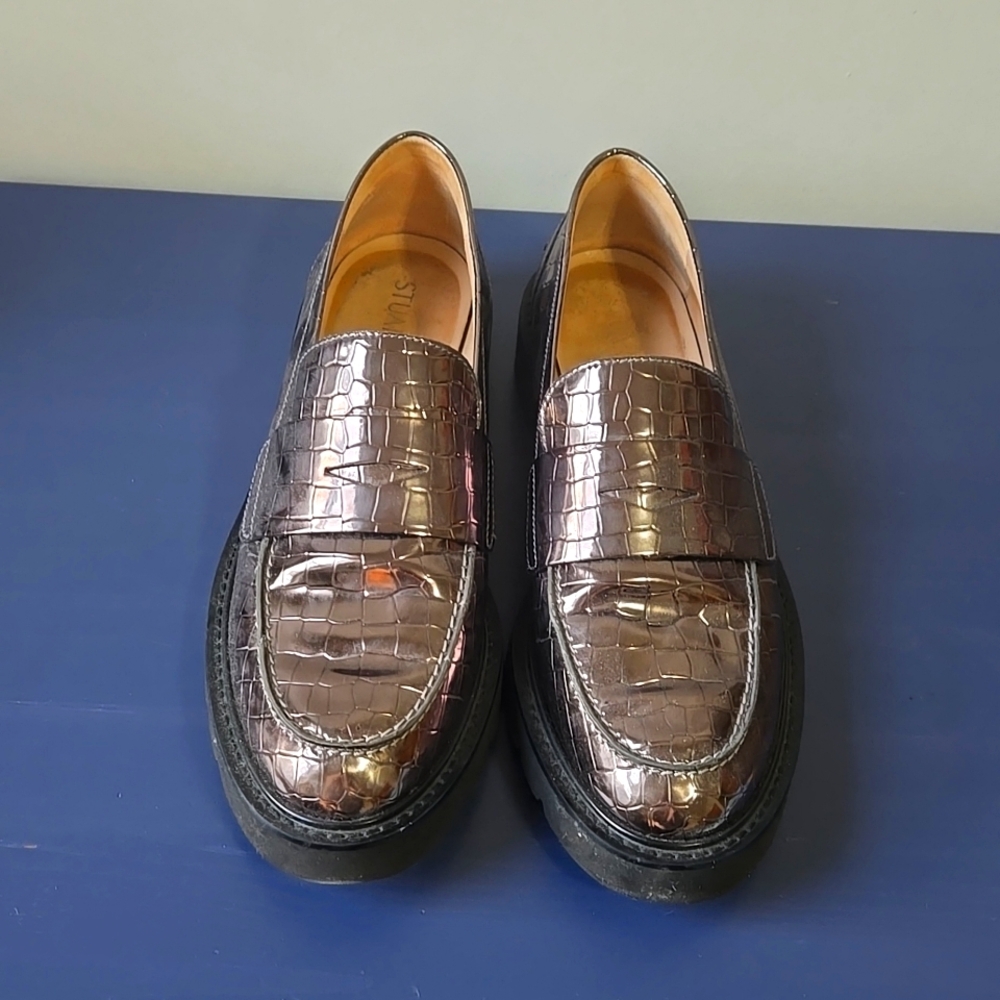 Stuart Weitzman Parker Lift Loafer Gunmetal
